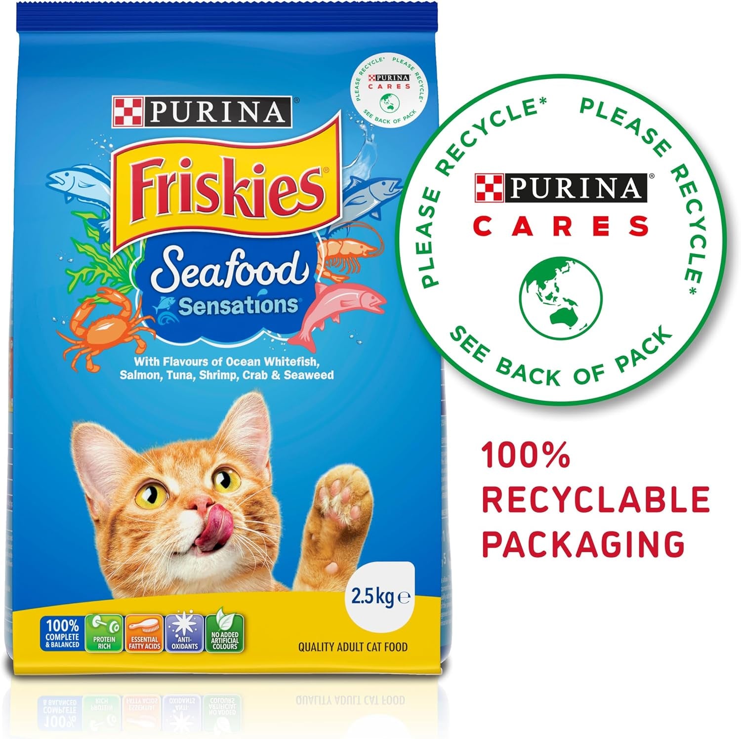 FRISKIES Adult Dry Cat Food Seafood Sensations 2.5Kg